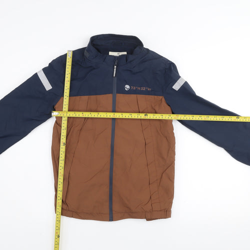 H&M Boys Blue Brown Reflective Windbreaker Jacket 9-10 Years