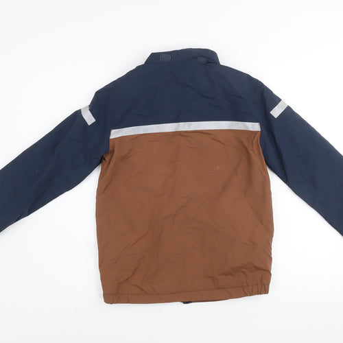 H&M Boys Blue Brown Reflective Windbreaker Jacket 9-10 Years