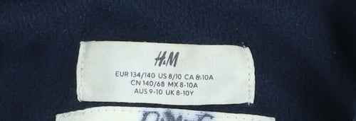 H&M Boys Blue Brown Reflective Windbreaker Jacket 9-10 Years