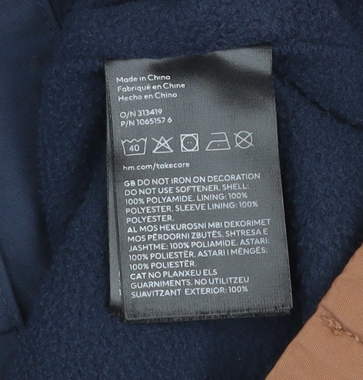 H&M Boys Blue Brown Reflective Windbreaker Jacket 9-10 Years