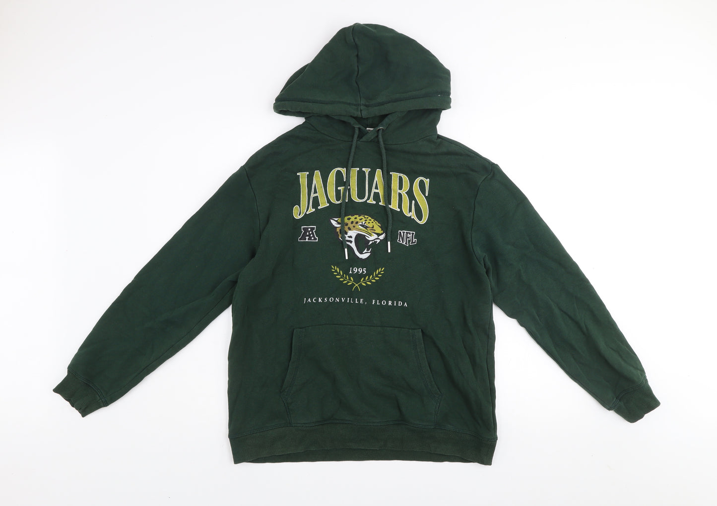 H&M Men's Green Jaguars NFL Pullover Hoodie Size S Cotton Blend