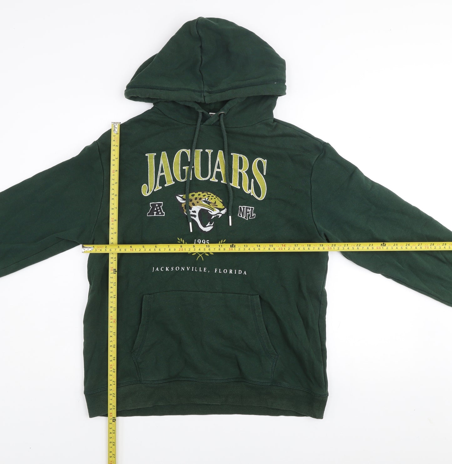 H&M Men's Green Jaguars NFL Pullover Hoodie Size S Cotton Blend