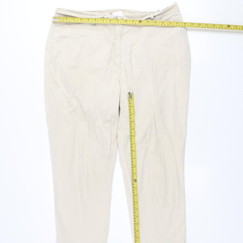 Gelco Women’s Beige Cotton Blend Cropped Trousers Size 18