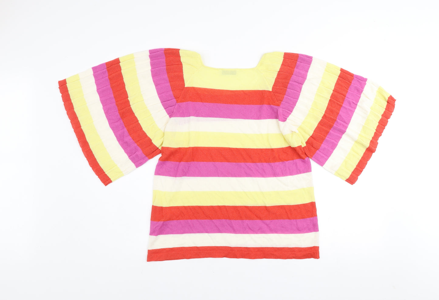 Gallery Womens Multicoloured Striped Tunic T-Shirt UK M Retro Knit Top