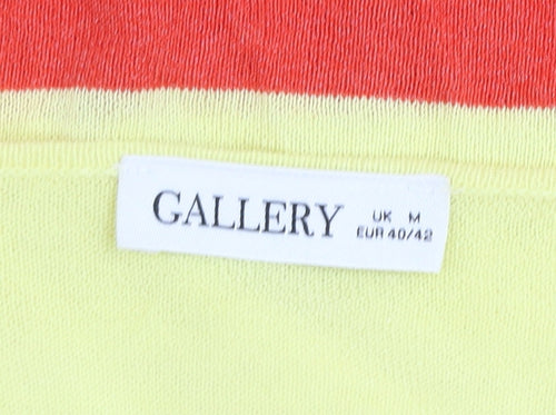 Gallery Womens Multicoloured Striped Tunic T-Shirt UK M Retro Knit Top