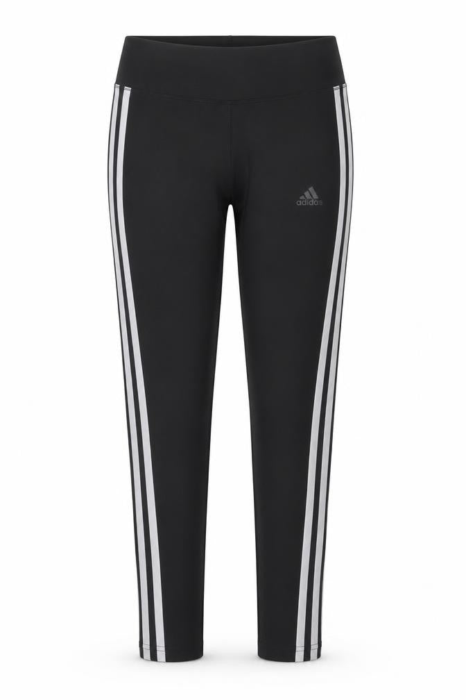 Front view of adidas women’s black xs climalite side stripe running leggings