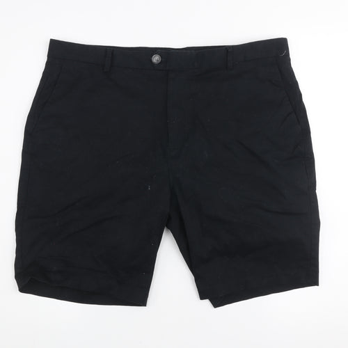 Reiss Men’s Black Chino Shorts Size L 36in Cotton Stretch