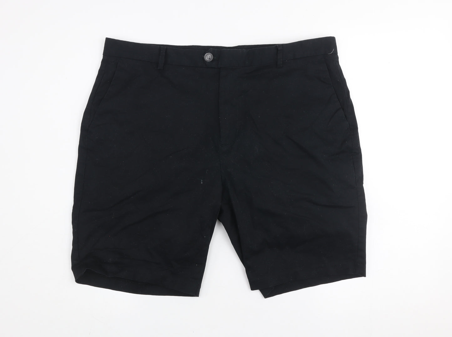 Reiss Men’s Black Chino Shorts Size L 36in Cotton Stretch