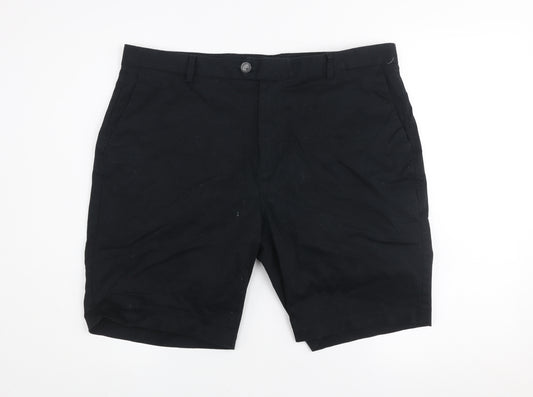 Reiss Men’s Black Chino Shorts Size L 36in Cotton Stretch