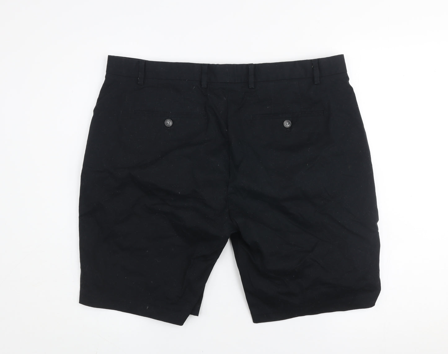 Reiss Men’s Black Chino Shorts Size L 36in Cotton Stretch