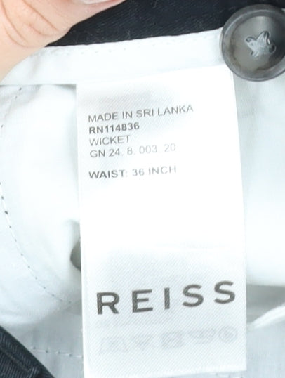 Reiss Men’s Black Chino Shorts Size L 36in Cotton Stretch