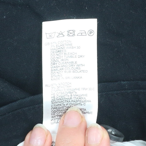 Reiss Men’s Black Chino Shorts Size L 36in Cotton Stretch