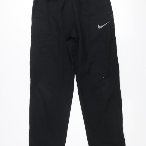 Nike Men's Black Dri-FIT Track Pants M Regular Fit Breathable Sportswear