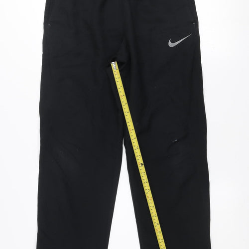 Nike Men's Black Dri-FIT Track Pants M Regular Fit Breathable Sportswear