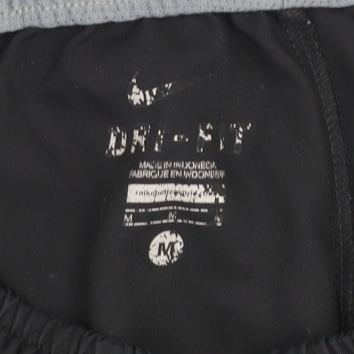 Nike Men's Black Dri-FIT Track Pants M Regular Fit Breathable Sportswear