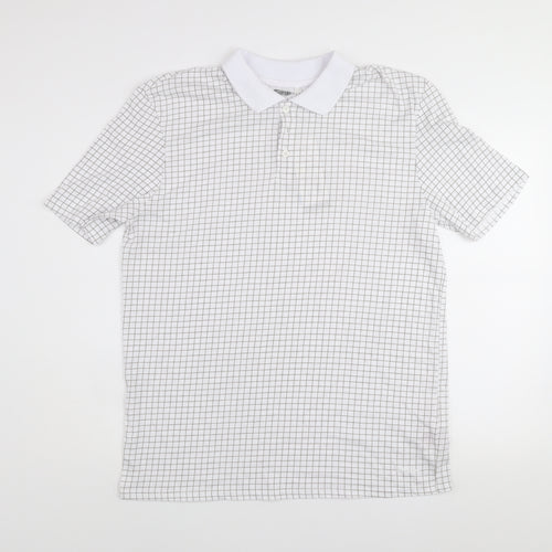 Slazenger Men's White Check Golf Polo Shirt Size L