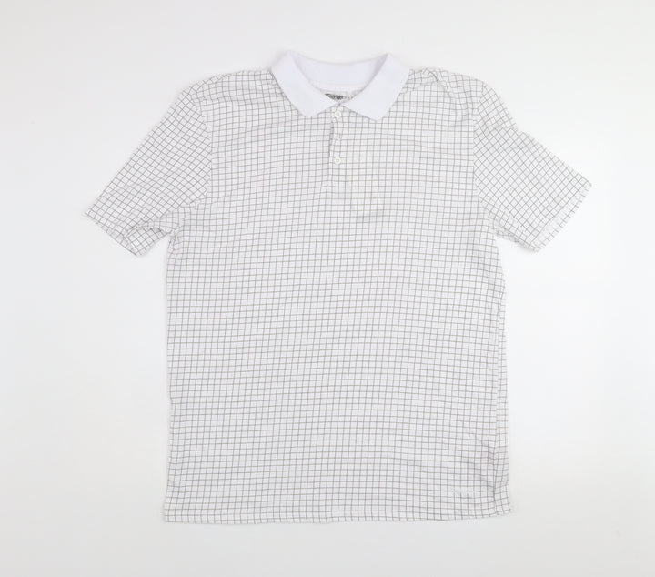 Slazenger Men's White Check Golf Polo Shirt Size L