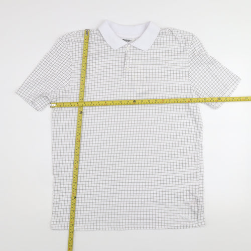 Slazenger Men's White Check Golf Polo Shirt Size L