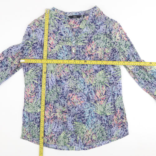 Isle Essentials Women’s Multicoloured Floral 3/4 Sleeve Tunic Blouse Size 12