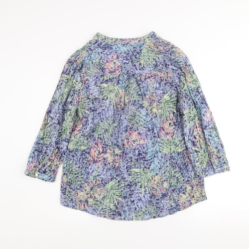 Isle Essentials Women’s Multicoloured Floral 3/4 Sleeve Tunic Blouse Size 12