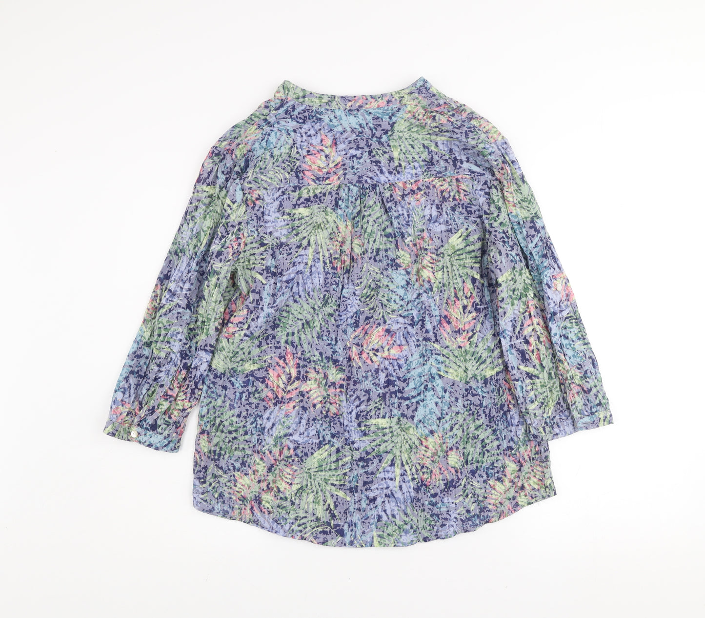 Isle Essentials Women’s Multicoloured Floral 3/4 Sleeve Tunic Blouse Size 12