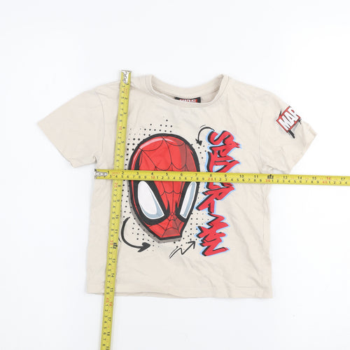 Primark Boys Beige Spider-Man Graphic T-Shirt 2-3 Years