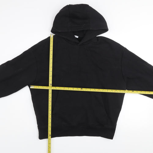 Zara Women Black Size 12 Pullover Hoodie Cotton Blend