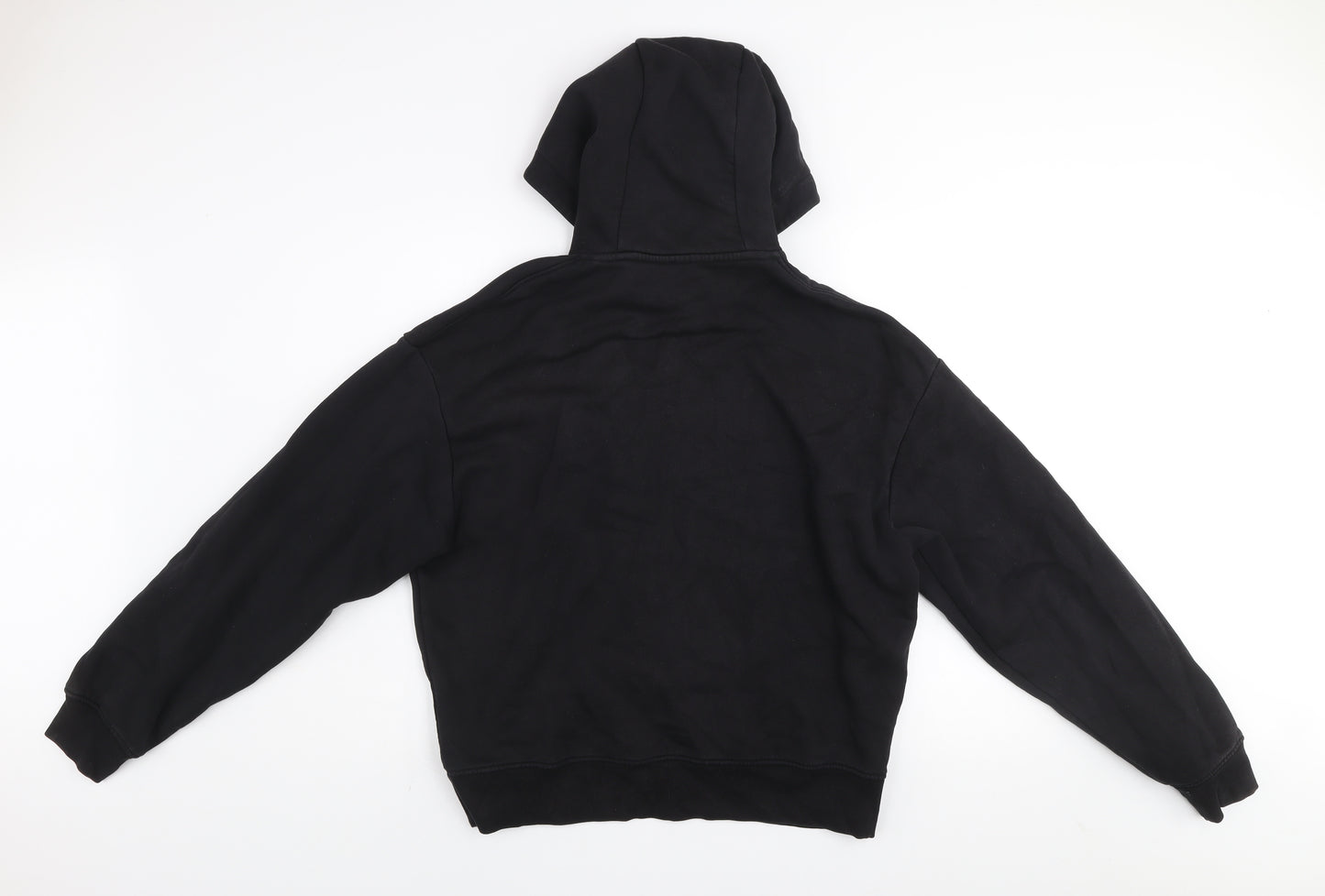 Zara Women Black Size 12 Pullover Hoodie Cotton Blend