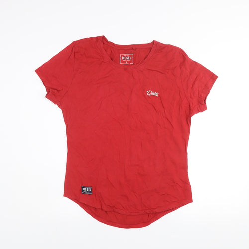 Diesel Men's Red Cotton Short Sleeve Crew Neck T-Shirt XL
