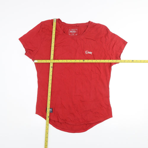 Diesel Men's Red Cotton Short Sleeve Crew Neck T-Shirt XL