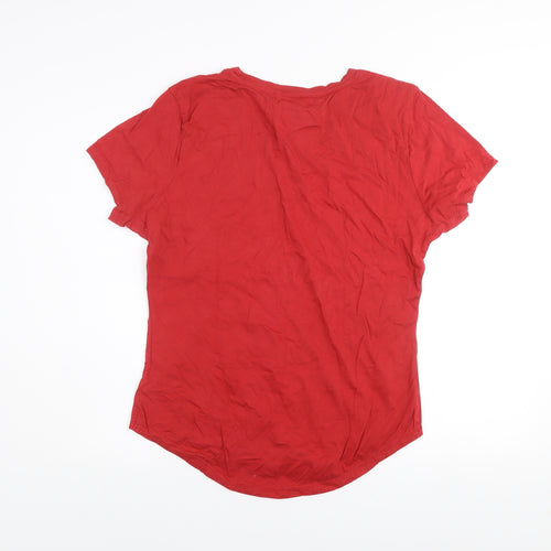 Diesel Men's Red Cotton Short Sleeve Crew Neck T-Shirt XL
