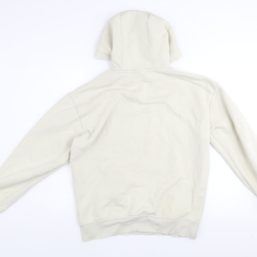 Zara Men Beige Pullover Hoodie Size M Cotton Blend Fleece