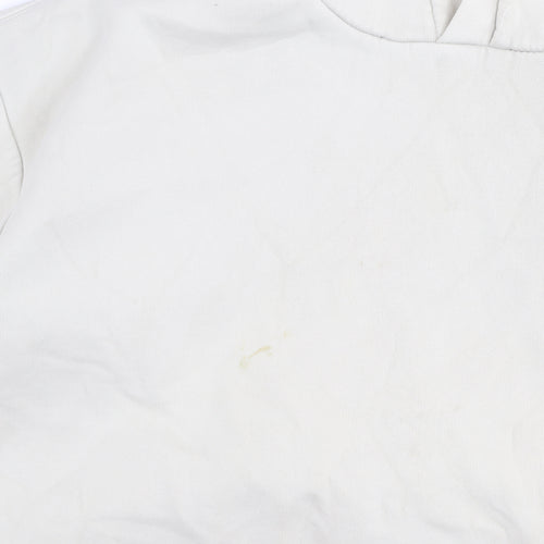 Zara Men Beige Pullover Hoodie Size M Cotton Blend Fleece
