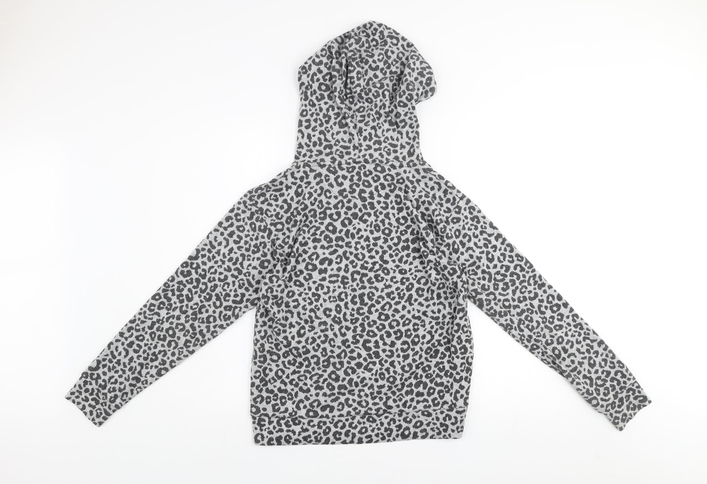 Kelly & Grace Women Grey Animal Print Pullover Hoodie Size S