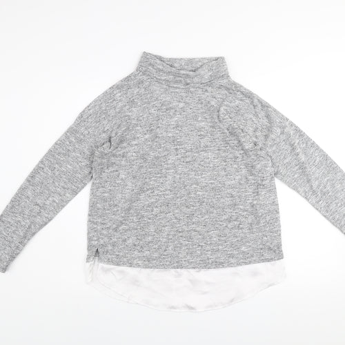NOCOZO Women's Grey High Neck Long Sleeve Knit Jumper UK 12
