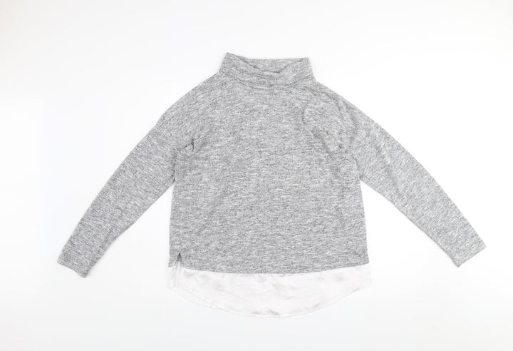 NOCOZO Women's Grey High Neck Long Sleeve Knit Jumper UK 12