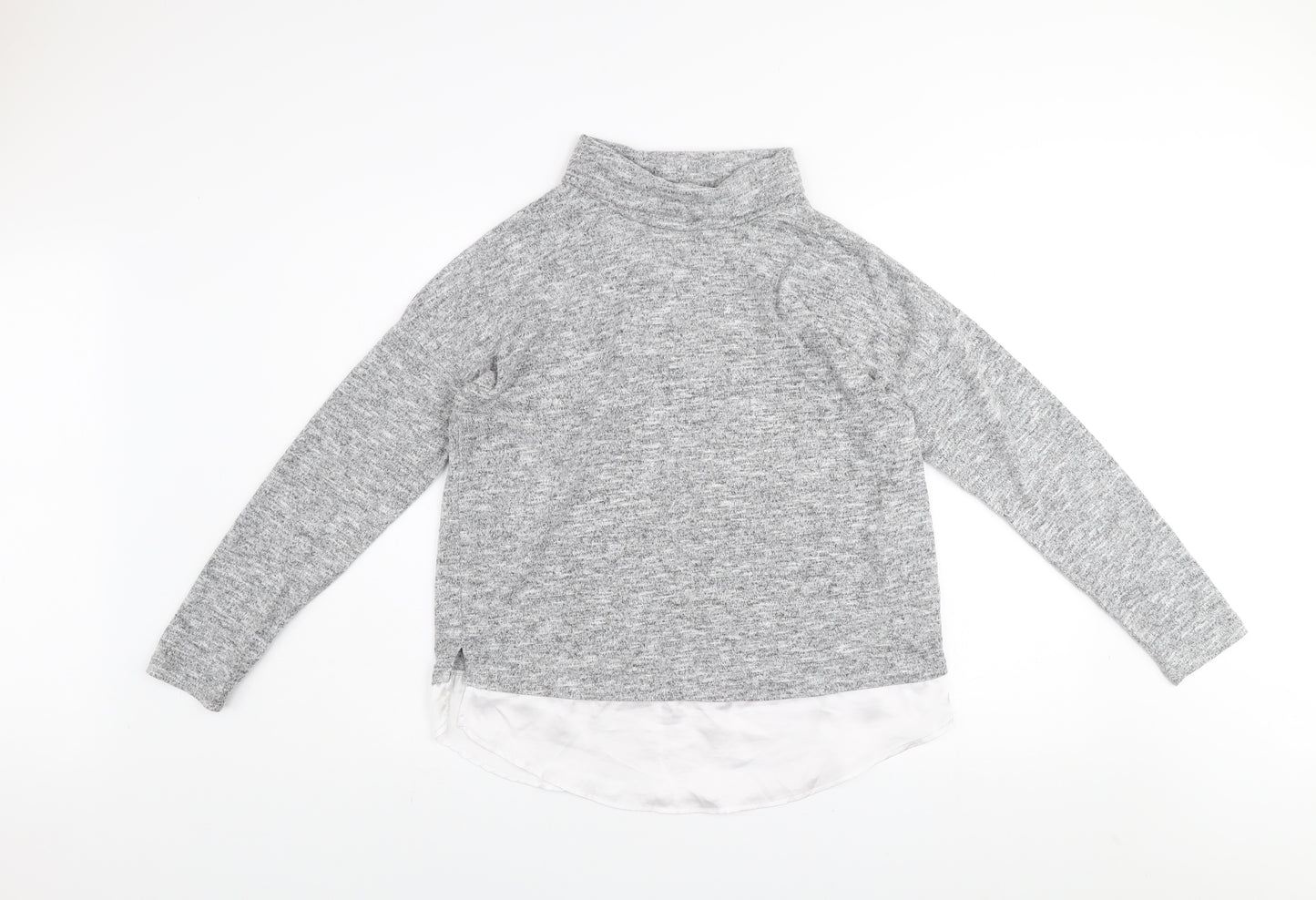 NOCOZO Women's Grey High Neck Long Sleeve Knit Jumper UK 12