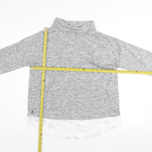 NOCOZO Women's Grey High Neck Long Sleeve Knit Jumper UK 12