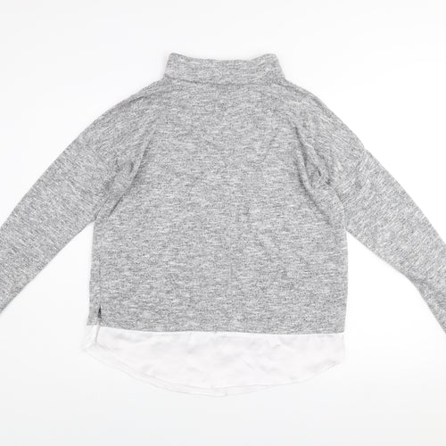 NOCOZO Women's Grey High Neck Long Sleeve Knit Jumper UK 12