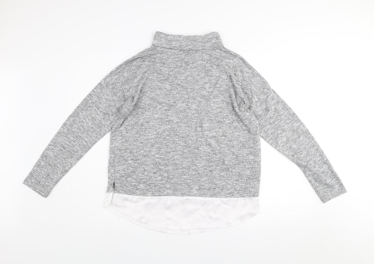 NOCOZO Women's Grey High Neck Long Sleeve Knit Jumper UK 12