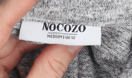 NOCOZO Women's Grey High Neck Long Sleeve Knit Jumper UK 12