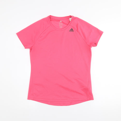 Adidas Womens Pink Climalite Short Sleeve Active T-Shirt Size S