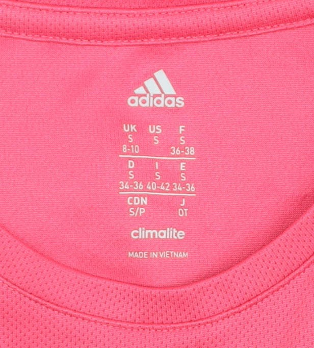 Adidas Womens Pink Climalite Short Sleeve Active T-Shirt Size S