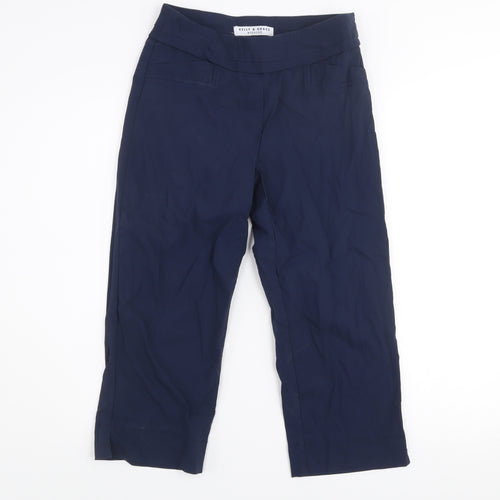Kelly & Grace Weekend Women's Navy Cropped Trousers Size 10 Viscose Blend