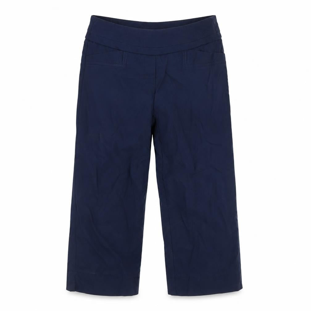 Kelly & Grace Weekend Women's Navy Cropped Trousers Size 10 Viscose Blend