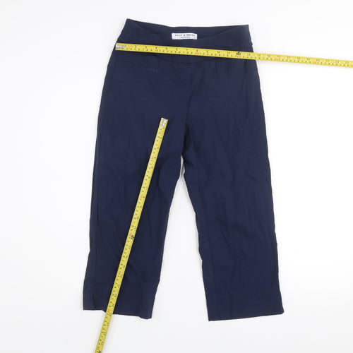 Kelly & Grace Weekend Women's Navy Cropped Trousers Size 10 Viscose Blend