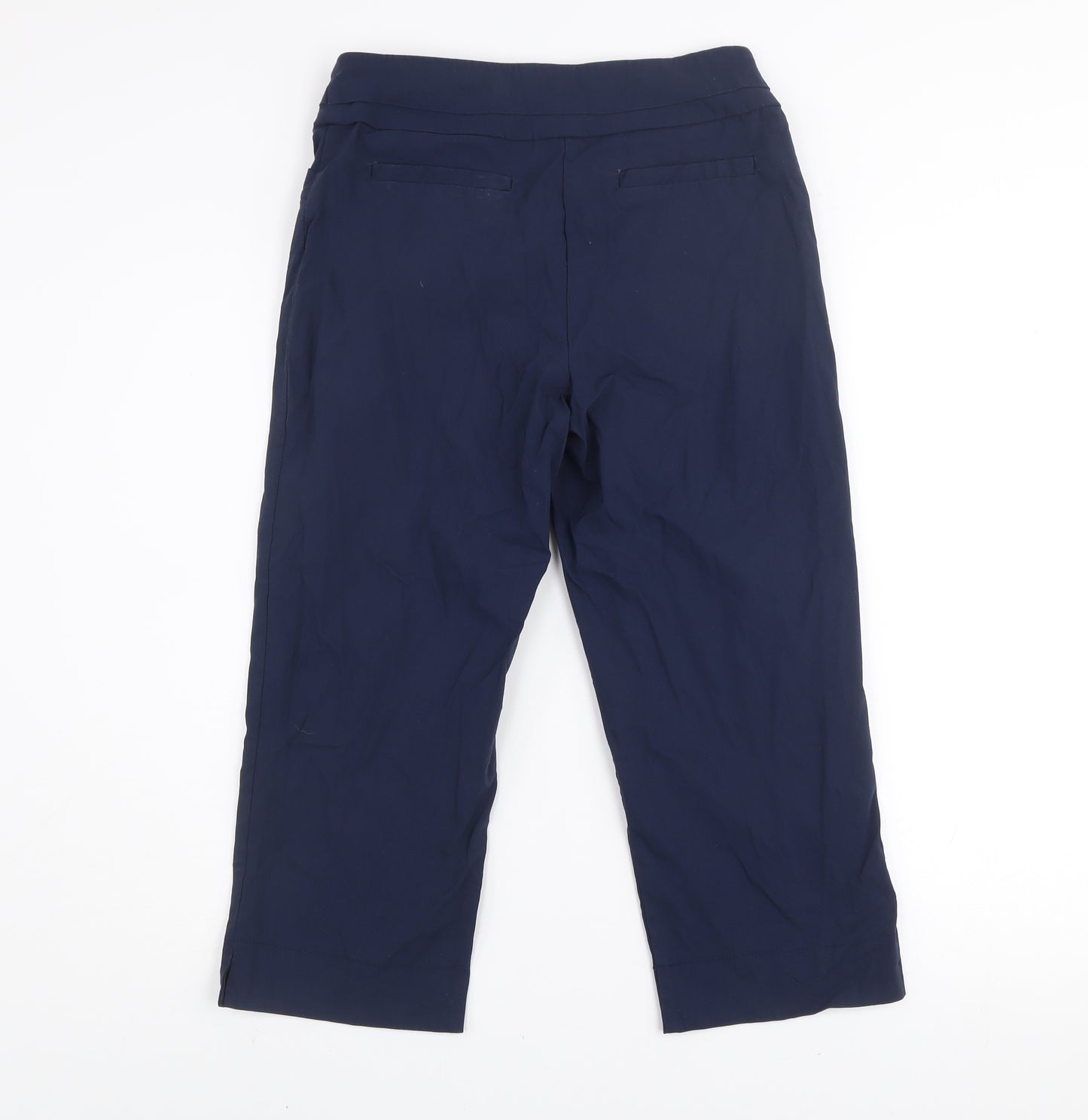 Kelly & Grace Weekend Women's Navy Cropped Trousers Size 10 Viscose Blend