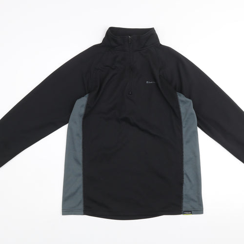 Trekmates Unisex Black L 1/4 Zip Pullover Lightweight Fleece Sweatshirt