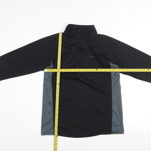 Trekmates Unisex Black L 1/4 Zip Pullover Lightweight Fleece Sweatshirt