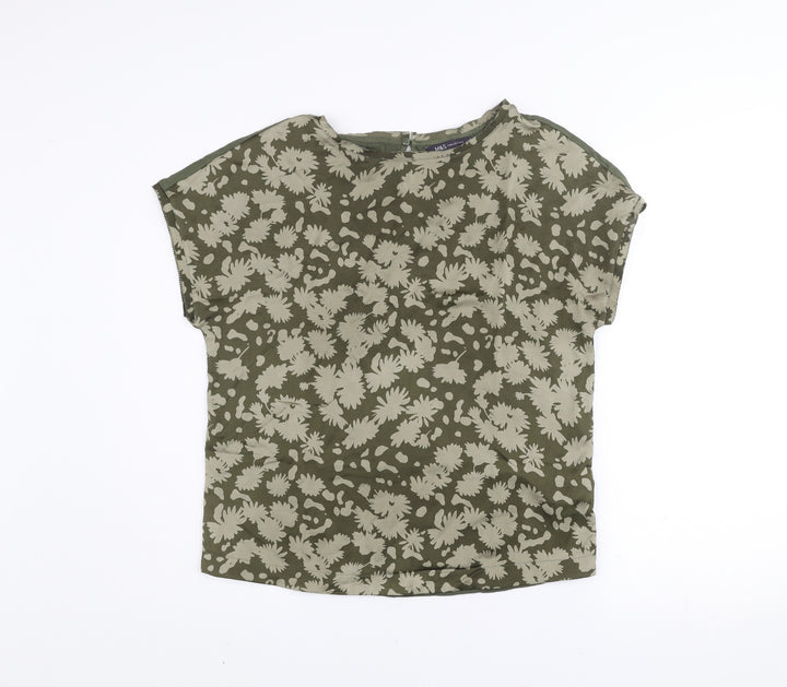 Marks and Spencer Women’s Green Floral Print Short Sleeve T-Shirt Size 8